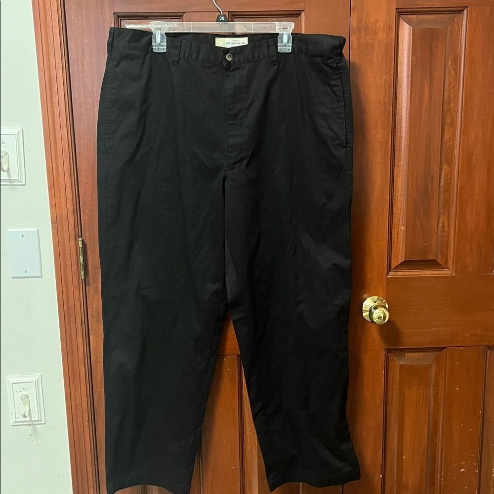 Cherokee Men's Chino Khaki Pants Straight Leg Work Casual Black Size 40x30